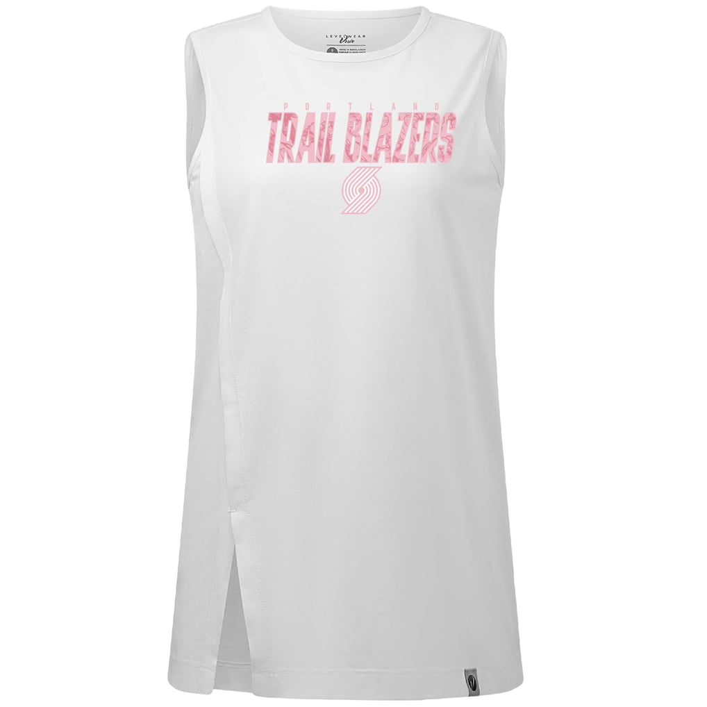  Portland Trail Blazers Levelwear Women's Mother's Day Influx Floral Tank Top - White
